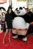 Angelina Jolie arriving at the Kung Fu Panda  Secrets of the Furious Five DVD Debut at Gaumans Chinese Theater in Los Angeles CA on November 9 2008 photo