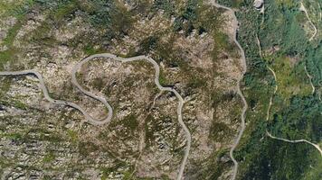 Aerial view of mountain serpentine road video