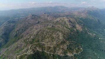 Aerial view of mountain serpentine road video