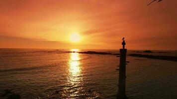 arancia spiaggia tramonto video