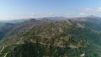 Aerial view of mountain serpentine road video