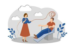 Psychotherapist helps to solve problems vector