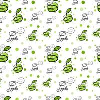 Seamless texture with green apples vector