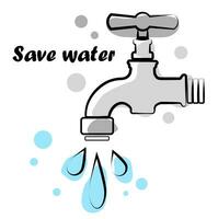 Water tap on white background vector