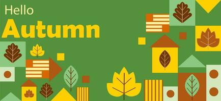 Hello autumn. Autumn banner vector