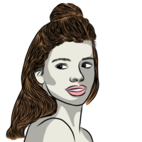 Beautiful woman.Creative with illustration in flat design. png