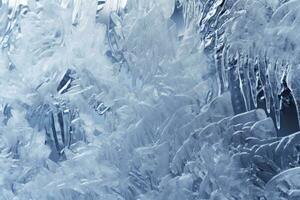 Abstract ice textures on car window in winter. Frosted Glass and Ice. A Textured Look. backgrounds and textures concept. AI Generative photo