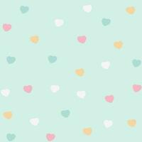 seamless pattern with hearts on green background vector