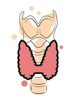 Thyroid. Doodle style vector illustration