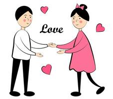 Couple in love on a white background vector