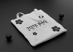 cloth Tote bag mockup black style psd