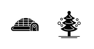 Igloo and Pine Tree Icon vector