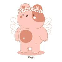 Cute Virgo sign of the zodiac,bear zodiac vector