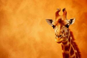Exotic Giraffe animal banner. Generate Ai photo