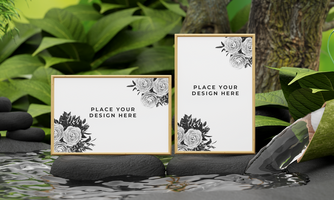 l'image de marque affiche Cadre maquette la nature style psd