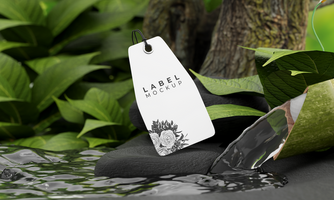 branding label etiket mockup natuur stijl psd