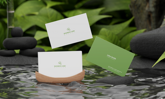 Branding business card Mockup nature style psd