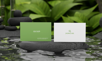 Branding business card Mockup nature style psd