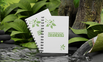 marca cuaderno Bosquejo naturaleza estilo psd