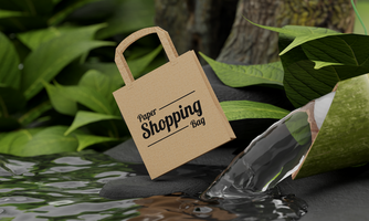 il branding shopping carta Borsa modello natura stile psd