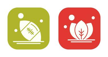 Rugby and Leaf Icon vector