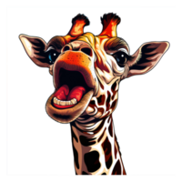 mignonne girafe dans le style de pop art . ai généré png