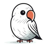 Vector illustration of a cute cartoon parrot isolated on white background.