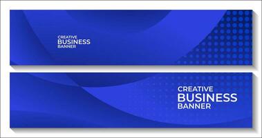 set of banners with abstract navy blue colorful dynamic wave background vector