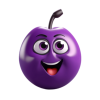 ai generative Cute friendly fruit and vegetable cartoon character isolated on transparent background png