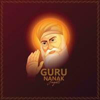 Guru nanak jayanti Gurpurab, also known as Guru Nanak's Prakash Utsav and Guru Nanak Jayanti, English meaning celebrates the birth of the first Sikh Guru vector