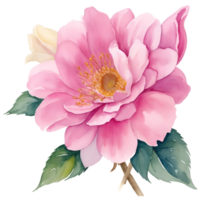 Watercolor vintage flower clip art isolated. AI Generative png
