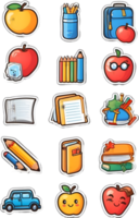 school supplies icon set, png, , clipart ai generative png