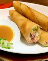 AI Generated Delicious hot spring rolls  free photo