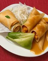 AI Generated Delicious hot spring rolls  free photo