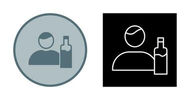Unique Man And Drink Vector Icon