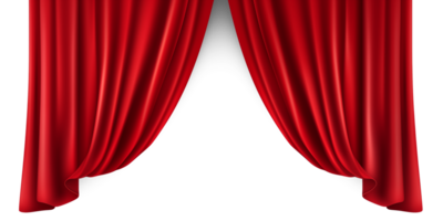 rosso realistico lusso tenda cornice arredamento domestico tessuto interno drappeggio tessile lambrequin, velluto illustrazione isolato su trasparente sfondo. generativo ai png