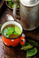 Cup of herbal tea photo