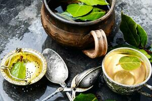 Cup of herbal tea photo