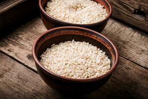 Uncooked dry rice photo