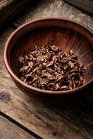 Rhubarb seeds in bowl photo