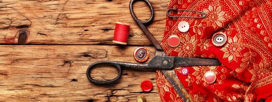 Sewing threads and accessories photo