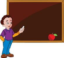 Man Using a Chalkboard, illustration vector