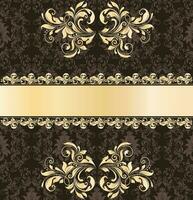 Vintage invitation card with ornate elegant abstract floral design vector