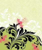tarjeta de invitación vintage con diseño floral abstracto retro elegante adornado vector