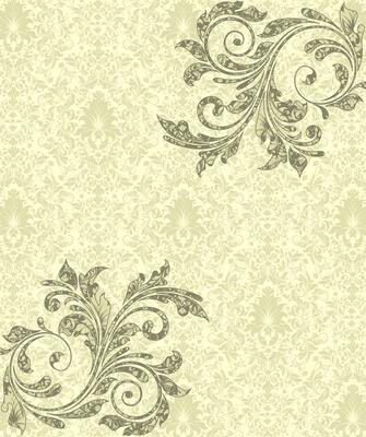 Vintage invitation card with ornate elegant abstract floral design
