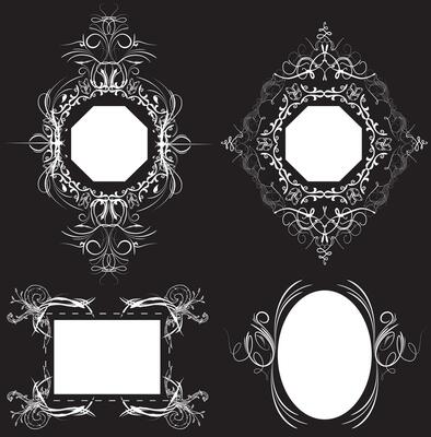 Collection of four vintage picture frames