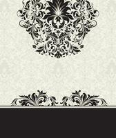 Vintage invitation card with ornate elegant abstract floral design vector