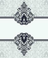 Vintage invitation card with ornate elegant abstract floral design vector