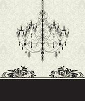 Vintage invitation card with ornate elegant abstract floral design vector