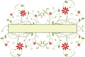 Background with banner for your text and spring flowers vector